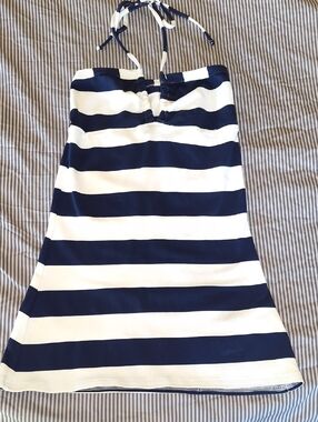 Wicked Weasel Navy and White Striped Halter Dress